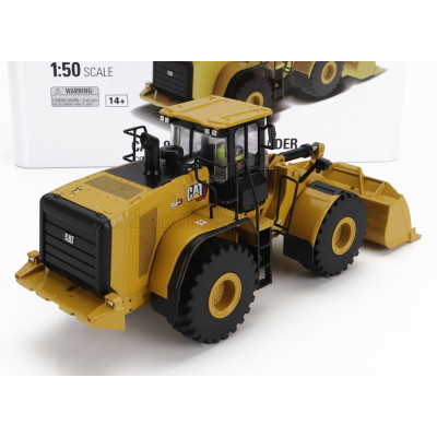 DM MODELS CATERPILLAR CAT966GC RUSPA GOMMATA - SCRAPER TRACTOR WHEEL LOADER - YELLOW BLACK 1/50