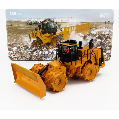 DM MODELS CATERPILLAR CAT836 RUSPA - SCRAPER TRACTOR LANDFILL COMPACTOR - YELLOW BLACK 1/50