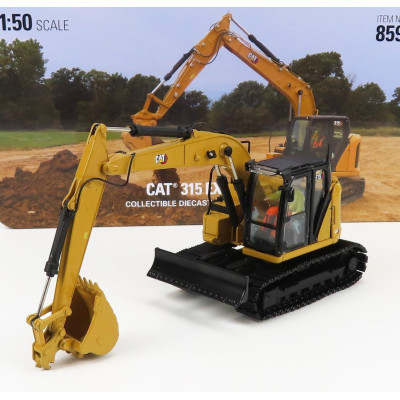 DM MODELS CATERPILLAR CATM315 ESCAVATORE CINGOLATO - TRACTOR HYDRAULIC EXCAVATOR SCRAPER - YELLOW BLACK 1/50