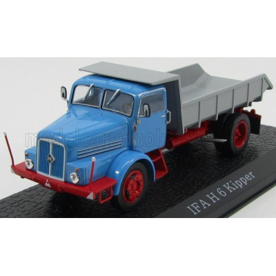 EDICOLA IFA H60 TRUCK CASSONE RIBALTABILE KIPPER 1952 - LIGHT BLUE RED GREY 1/43