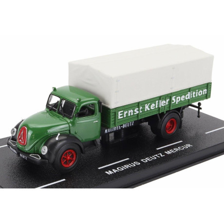 EDICOLA MAGIRUS DEUTZ TLF-16 MERCUR TELONATO TRUCK 2-ASSI 1956 - GREEN WHITE 1/87