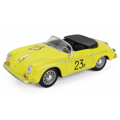 EDICOLA PORSCHE 356 A CARRERA SPEEDESTER SPIDER N 23f OPEN 1955 - YELLOW 1/43
