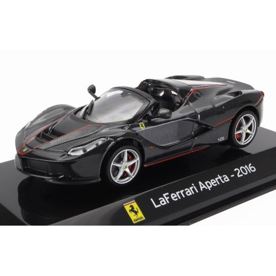 EDICOLA FERRARI LAFERRARI APERTA SPIDER 2016 - CON VETRINA - WITH SHOWCASE - BLACK 1/43