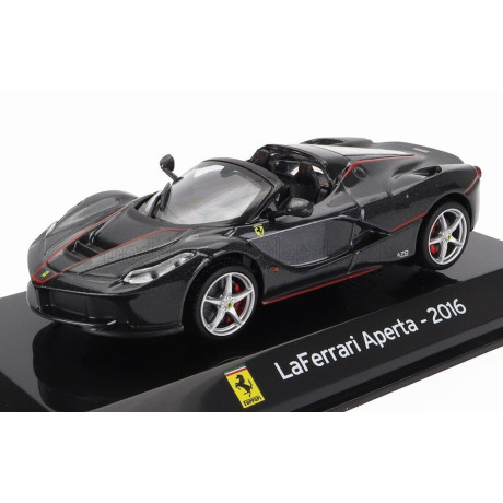 EDICOLA FERRARI LAFERRARI APERTA SPIDER 2016 - CON VETRINA - WITH SHOWCASE - BLACK 1/43