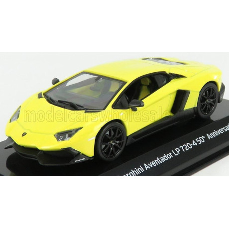 EDICOLA LAMBORGHINI AVENTADOR LP720-4 50th ANNIVERSARY 2013  - CON VETRINA - WITH SHOWCASE - YELLOW 1/43