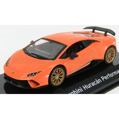 EDICOLA LAMBORGHINI HURACAN PERFORMANTE 2017 - CON VETRINA - WITH SHOWCASE - ORANGE MET 1/43