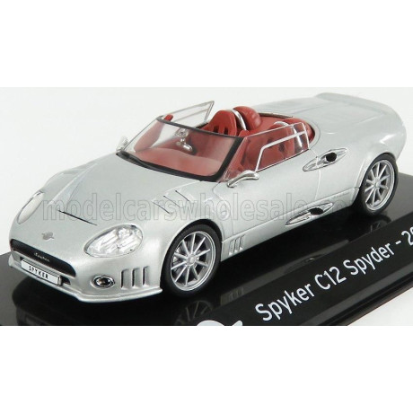 EDICOLA SPYKER C12 SPYDER 2008 - CON VETRINA - WITH SHOWCASE - SILVER 1/43