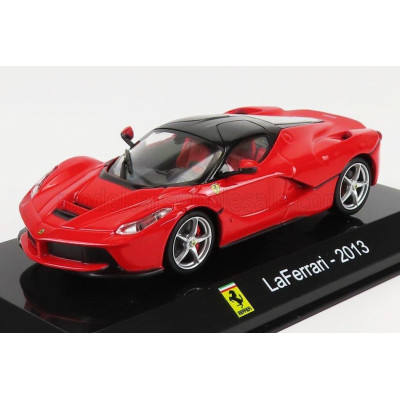 EDICOLA FERRARI LAFERRARI 2013 - CON VETRINA - WITH SHOWCASE - RED BLACK 1/43