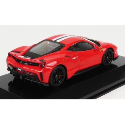 EDICOLA FERRARI 488 PISTA 2018 - CON VETRINA - WITH SHOWCASE - RED 1/43