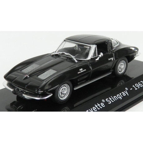 EDICOLA CHEVROLET CORVETTE STINGRAY 1963 - CON VETRINA - WITH SHOWCASE - BLACK 1/43
