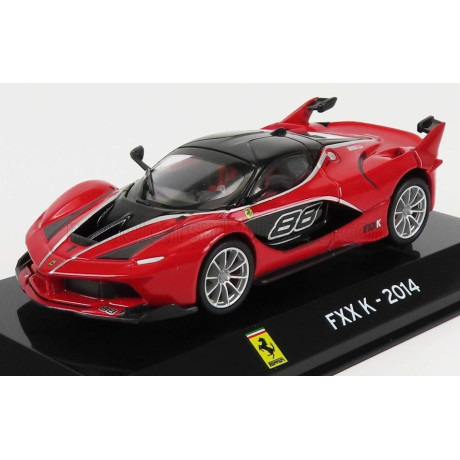 EDICOLA FERRARI FXX-K N 88 2014 - CON VETRINA - WITH SHOWCASE - RED BLACK 1/43