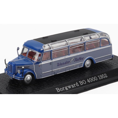 EDICOLA BORGWARD BO 4000 AUTOBUS WANDER FALKE 1952 - DAMAGE DISPLAY BOX - 2 TONE BLUE 1/72