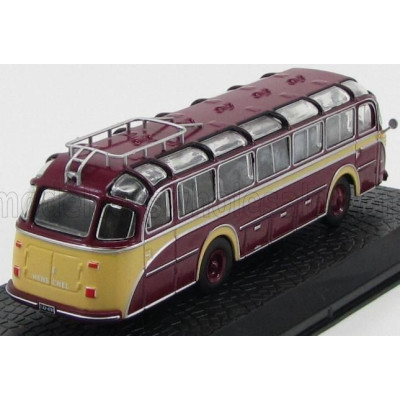 EDICOLA HENSCHEL HS100N AUTOBUS 1953 - DAMAGE DISPLAY BOX - BORDEAUX CREAM 1/72