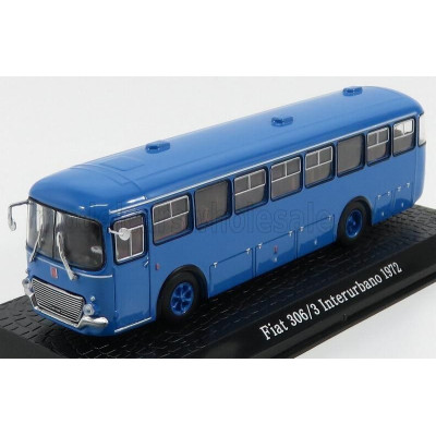 EDICOLA FIAT 306/3 AUTOBUS INTERURBANO 1972 - DAMAGE DISPLAY BOX - BLUE LIGHT BLUE 1/72