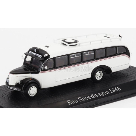 EDICOLA REO SPEEDWAY AUTOBUS 1946 - DAMAGE DISPLAY BOX - WHITE BLACK 1/72