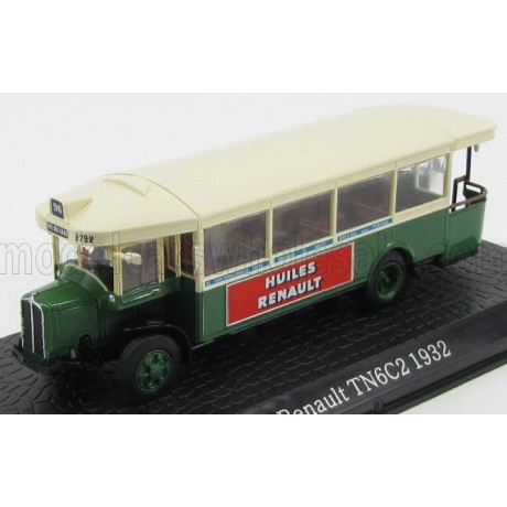 EDICOLA RENAULT TN6C2 AUTOBUS PTE DES LILAS 1932 - DAMAGE DISPLAY BOX - GREEN WHITE 1/72