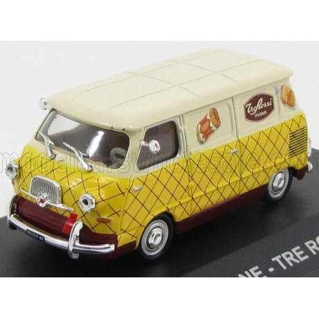 EDICOLA FIAT 600 FURGONE VAN TRE ROSSI 1957 - IVORY CREAM BROWN 1/43