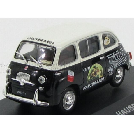 EDICOLA FIAT 600 MULTIPLA HAUSBRANDT CAFFE' 1956 - BLACK WHITE 1/43