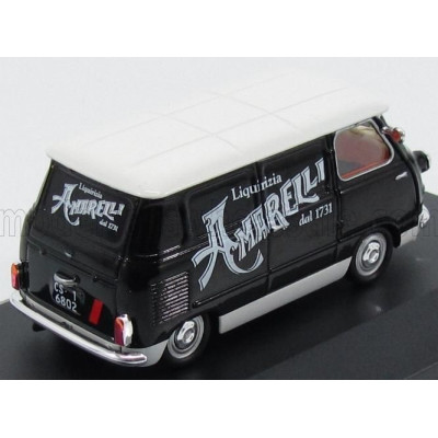 EDICOLA FIAT 600 FURGONE VAN 1958 - LIQUIRIZIA AMARELLI - BLACK WHITE 1/43
