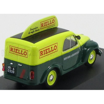 EDICOLA FIAT 500C FURGONCINO VAN RIELLO 1959 - GREEN YELLOW 1/43