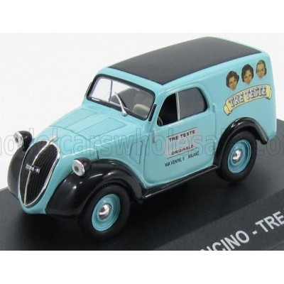 EDICOLA FIAT 500A FURGONCINO VAN TRE TESTE 1948 - LIGHT BLUE BLACK 1/43