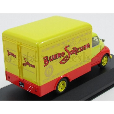 EDICOLA FIAT 615N TRUCK VAN FRIGORIFERO 1955 - BURRO LATTERIA SORESINA - YELLOW RED 1/43