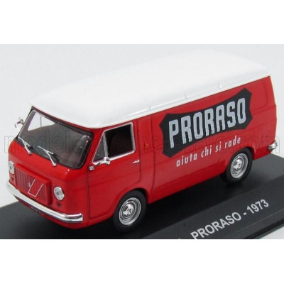 EDICOLA FIAT 238 VAN 1973 - PRORASO AIUTA CHI SI RADE - RED WHITE 1/43