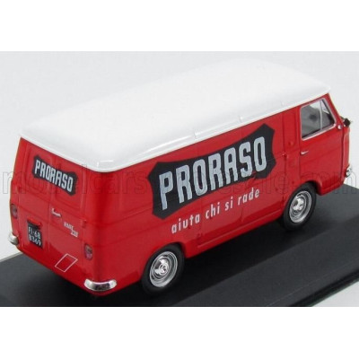 EDICOLA FIAT 238 VAN 1973 - PRORASO AIUTA CHI SI RADE - RED WHITE 1/43