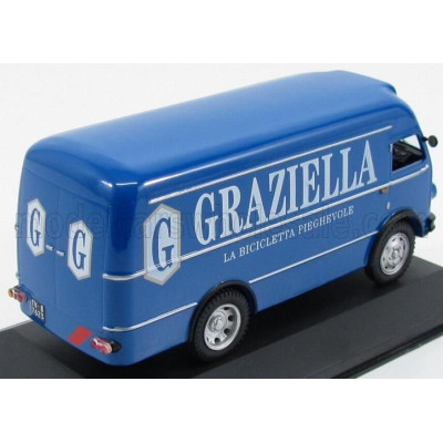 EDICOLA OM FIAT LEONCINO TRUCK FURGONE VAN 1964 - GRAZIELLA LA BICICLETTA PIEGHEVOLE - BLUE 1/43