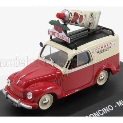 EDICOLA FIAT 500C FURGONCINO VAN MUTTI 1954 - RED CREAM 1/43