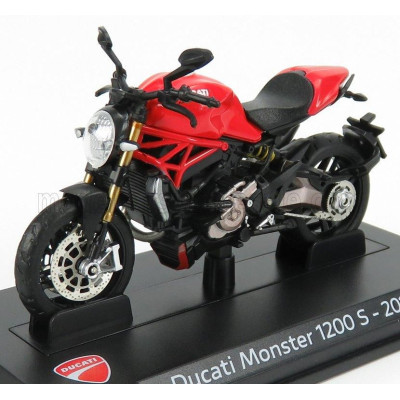 EDICOLA DUCATI MONSTER 1200S 2014 - DAMAGE DISPLAY BOX - RED BLACK 1/24