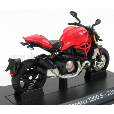 EDICOLA DUCATI MONSTER 1200S 2014 - DAMAGE DISPLAY BOX - RED BLACK 1/24