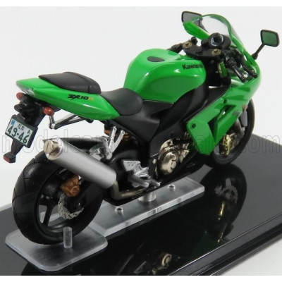 EDICOLA KAWASAKI NINJA ZX-10R - DAMAGE DISPLAY BOX - GREEN BLACK 1/24