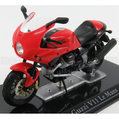 EDICOLA MOTO GUZZI V11 LE MANS - DAMAGE DISPLAY BOX - RED 1/24