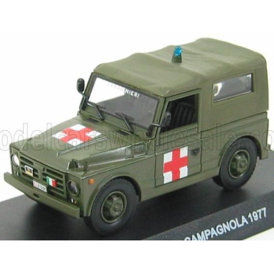 EDICOLA FIAT NUOVA CAMPAGNOLA CARABINIERI AMBULANZA 1977 - MILITARY GREEN 1/43