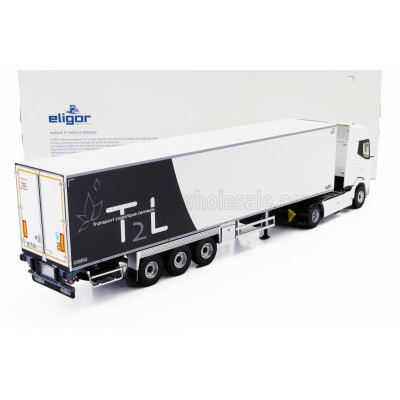 ELIGOR DAF XG TRUCK SEMI-FRIGO T2L TRANSPORTS 2021 - WHITE BLUE 1/43