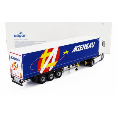 ELIGOR DAF XG TRUCK TELONATO AGENEAU TRANSPORTS 2021 - WHITE BLUE 1/43