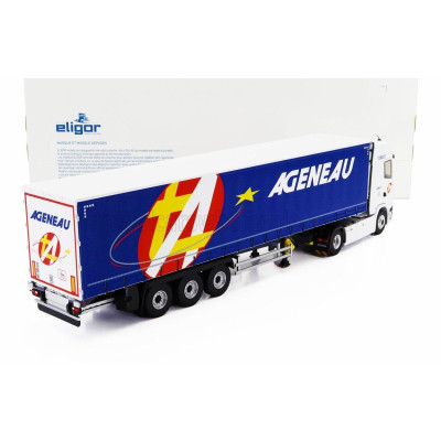 ELIGOR SCANIA S500 TRUCK SEMI-FRIGO AGENEAU TRANSPORTS 2020 - WHITE BLUE 1/43