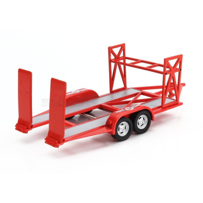 GMP ACCESSORIES CARRELLO TRASPORTO AUTO 2-ASSI - CAR TRANSPORTER TRAILER TEXACO - RED SILVER 1/43