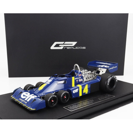 GP REPLICAS TYRRELL F1  P34 ELF 6 WHEELS N 4 2nd SWEDEN GP 1976 PATRICK DEPAILLER - BLUE YELLOW 1/18