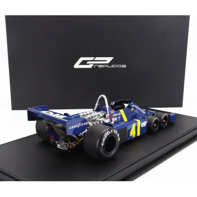 GP REPLICAS TYRRELL F1  P34 ELF 6 WHEELS N 4 2nd SWEDEN GP 1976 PATRICK DEPAILLER - BLUE YELLOW 1/18