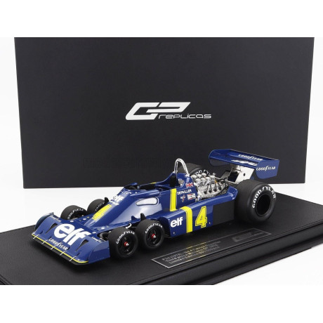 GP REPLICAS TYRRELL F1  P34 ELF 6 WHEELS N 4 3rd MONACO GP 1976 PATRICK DEPAILLER - BLUE YELLOW 1/18