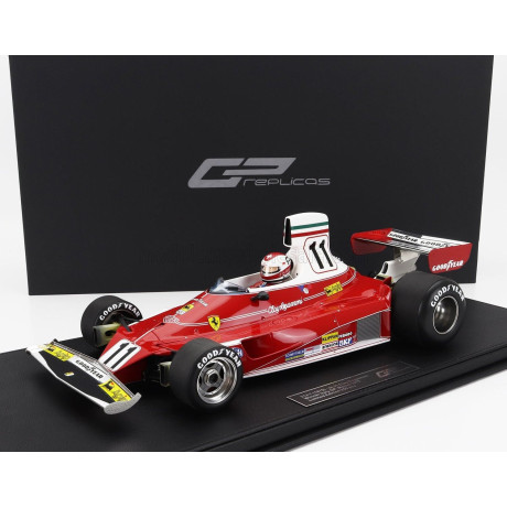GP REPLICAS FERRARI F1 312T TEAM FERRARI SEFAC N 11 WINNER ITALY MONZA GP (with pilot figure) 1975 CLAY REGAZZONI - RED WHITE 1/