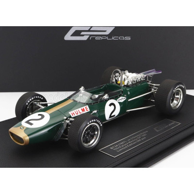 GP REPLICAS BRABHAM F1  BT24 REPCO N 2 3rd MEXICO GP DENIS HULME 1967 WORLD CHAMPION - CON VETRINA - WITH SHOWCASE - GREEN GOLD