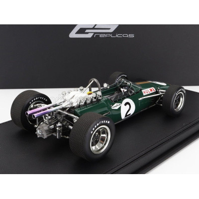 GP REPLICAS BRABHAM F1  BT24 REPCO N 2 3rd MEXICO GP DENIS HULME 1967 WORLD CHAMPION - CON VETRINA - WITH SHOWCASE - GREEN GOLD