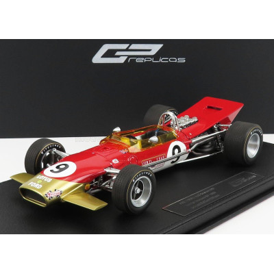 GP REPLICAS LOTUS F1 49B N 9 WINNER MONACO GP WORLD CHAMPION 1968 GRAHAM HILL - RED GOLD 1/18