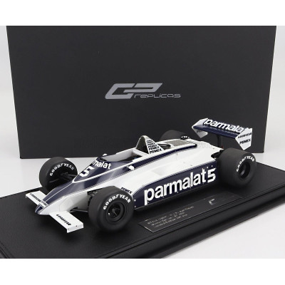 GP REPLICAS BRABHAM F1  BT49C PARMALAT RACING TEAM N 5 WORLD CHAMPION WINNER GERMANY GP 1981 NELSON PIQUET - WHITE BLUE 1/18