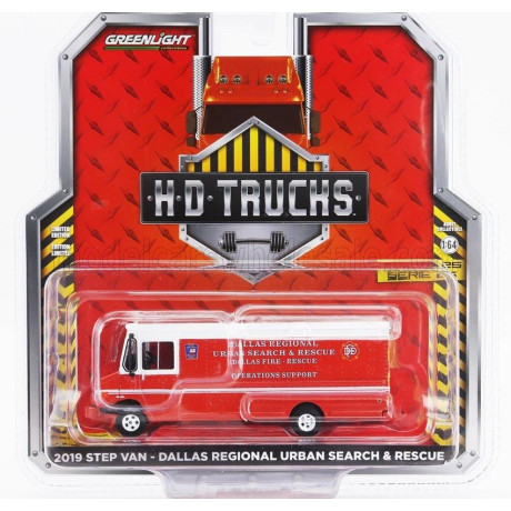 GREENLIGHT TRUCK STEP VAN DALLAS REGIONAL URBAN FIRE ENGINE SEARCH & RESCUE 2019 - RED WHITE 1/64