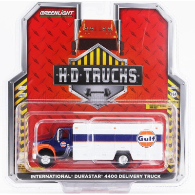 GREENLIGHT INTERNATIONAL DURASTAR 4400 TRUCK GULF 2019 - WHITE BLUE ORANGE 1/64