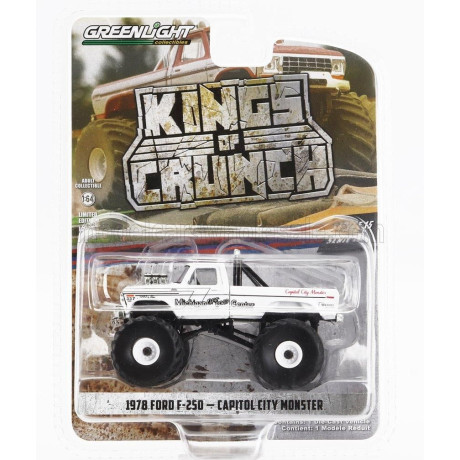 GREENLIGHT FORD USA F-250 PICK-UP MONSTER TRUCK CAPITOL CITY 1978 - WHITE 1/64
